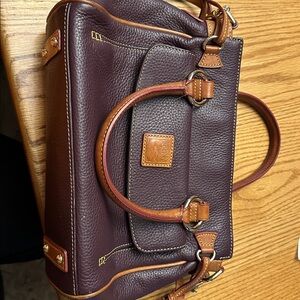 Vintage Dooney & Bourke Purple Purse leather authentic wine brown